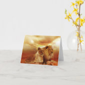 Safari Lions Grußkarte Karte (Gelbe Blume)