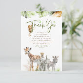 Safari Little Animals Jungle Vielen Dank Dankeskarte (Stehend Vorderseite)
