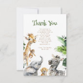 Safari Little Animals Jungle Vielen Dank Dankeskarte (Vorderseite)