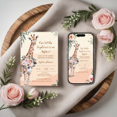 Safari Little Explorer Giraffe Babydusche Einladung