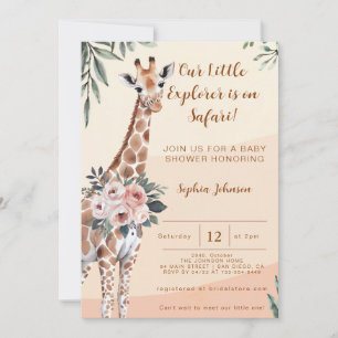 Safari Little Explorer Giraffe Babydusche Einladung