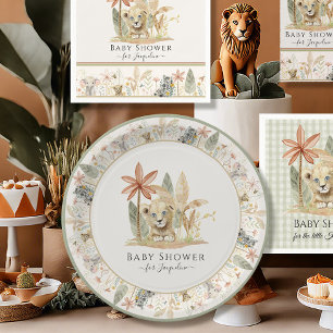 Safari Little King Lion Zebra Giraffe Baby Dusche Pappteller