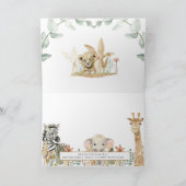 Safari Little King Lion Zebra Giraffe Boy Shower Karte (Innenseite)