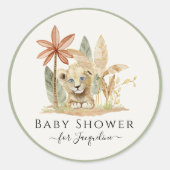Safari Little Lion King Jungle Boy Baby Dusche Runder Aufkleber (Vorderseite)