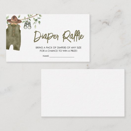 Safari Little Wild One Baby Kleidung Windelwindeln Begleitkarte (Vorne/Hinten)