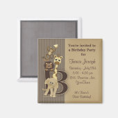 Safari Magnet Birthday Favor (Vorderseite/Rückseite)