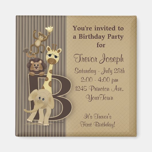 Safari Magnet Birthday Favor (Vorne)