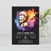 Safari Minimalistisch Lion Birthday Einladung (Stehend Vorderseite)