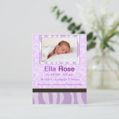 Safari Mix - Zebra und GIraffe Baby Birth Ankündigung (Stehend Vorderseite)