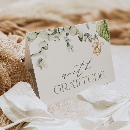 Safari Monkey Baby Dusche Dankeskarte