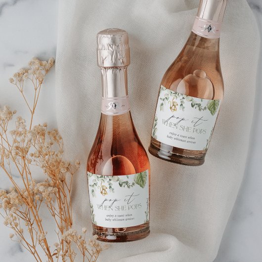 Safari Monkey Baby Dusche Schaumweinetikett