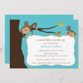 Safari Monkey Baby Shower Einladung (Vorne/Hinten)