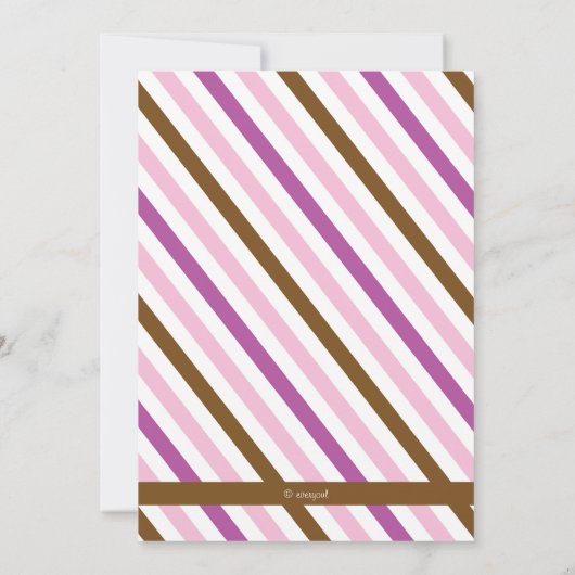 Safari Monkey Foto Pinks Kinderdusche Einladung (Rückseite)