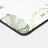 Safari Monogram Elegante Script Name Botanical Schreibtischunterlage (Ecke)