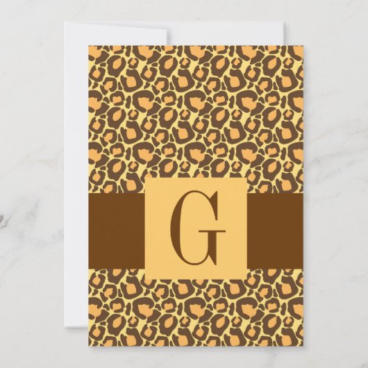 Safari Monogramm Hochzeitself Muster Einladung (Rückseite)