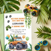 Safari Monster Truck Jungle Adventure Boy Birthday Einladung