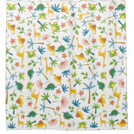 Safari-Muster Giraffe niedliche Dschungelkinder Or Duschvorhang