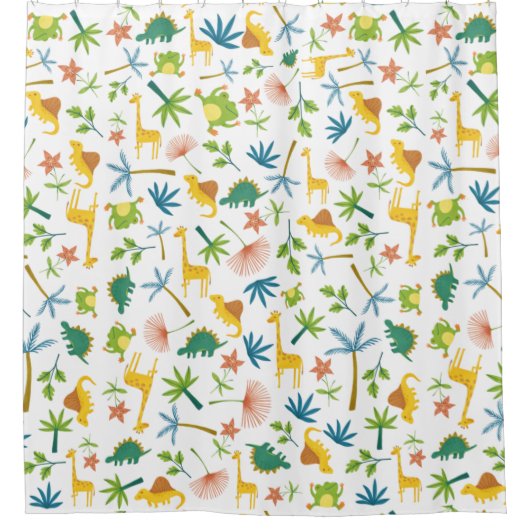 Safari-Muster Giraffe niedliche Dschungelkinder Or Duschvorhang (Vorderseite)