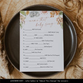 SAFARI Name, dass Baby Song Game Card Einladung