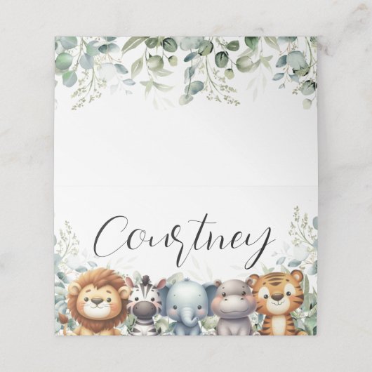 Safari Name Platzkarte (Außenseite Aufgefaltet)