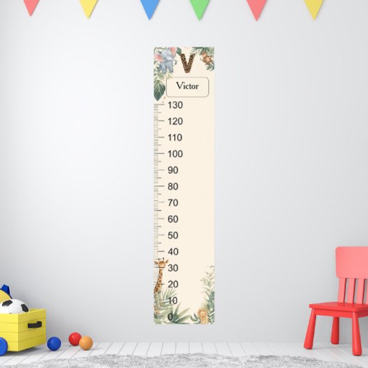 Safari Namensmonogramm V Wachstumschart Poster