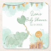 Safari Niedlich Baby Animals Themed Baby Dusche Pa Rechteckiger Pappuntersetzer (Vorderseite)