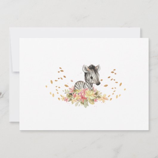 Safari Niedlich Baby Zebra Wild Baby Shower Einladung (Rückseite)