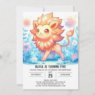 Safari Niedlich Lion Digital Geburtstag Einladung