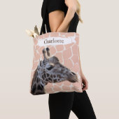 Safari-niedliche Giraffe u. Name Tasche (Von Nahem)