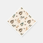 Safari Niedlicher Tiere Babydusche Serviette (Ecke)