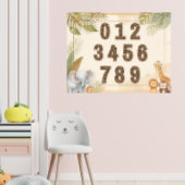 Safari Numbers Nursery Boho Jungle Animals Poster