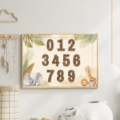 Safari Numbers Nursery Boho Jungle Animals Poster