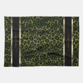 Safari Olive Green Leopard - Anpassen Geschirrtuch (Horizontal)