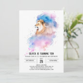 Safari Online Lion Birthday Einladung (Stehend Vorderseite)