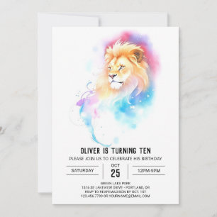 Safari Online Lion Birthday Einladung