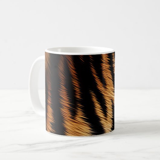 Safari Orange Black Tiger Kaffeetasse (Vorderseite Links)