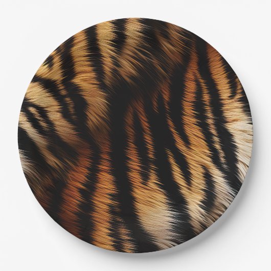 Safari Orange Black Tiger Pappteller (Vorderseite)