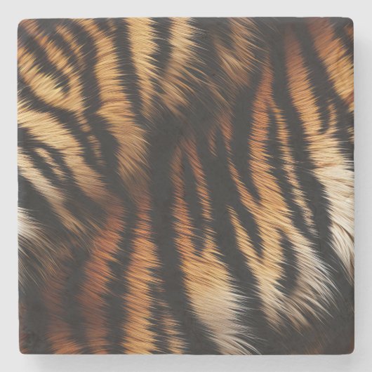 Safari Orange Black Tiger Steinuntersetzer (Vorderseite)