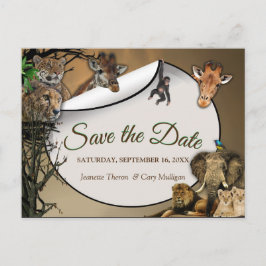 Safari Outdoor Save the Date Ankündigungspostkarte