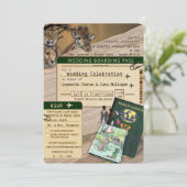 Safari Outdoor Wedding Einladung (Stehend Vorderseite)