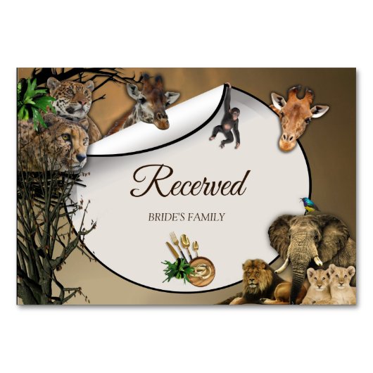 Safari Outdoor Wedding Reservierte Karte (Vorderseite)