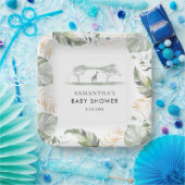 Safari Palm Blätter Giraffe Baby Dusche Pappteller (Party)