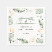 Safari Palm Verlasse Baby Shower Paper Serviette (Vorderseite)