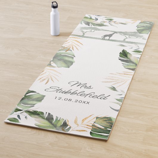 Safari Palm Verlasse Neugeborene Botanische Script Yogamatte (Beispiel)