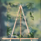 Safari Palm Verlasse Script Baby Dusche Willkommen Acrylschild (Neutral)