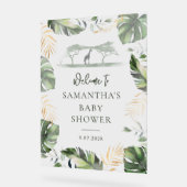 Safari Palm Verlasse Script Baby Dusche Willkommen Acrylschild (Winkel)
