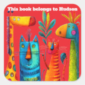 Safari Pals Abstract Sticker (Vorderseite)