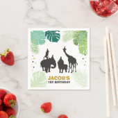 Safari Paper Napkins Zoo Wild Jungle Animals Black Serviette (Beispiel)