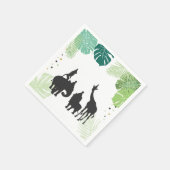 Safari Paper Napkins Zoo Wild Jungle Animals Black Serviette (Ecke)