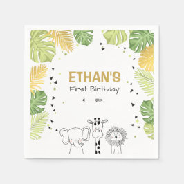 Safari Paper Napkins Zoo Wild Jungle Animals Boy Serviette